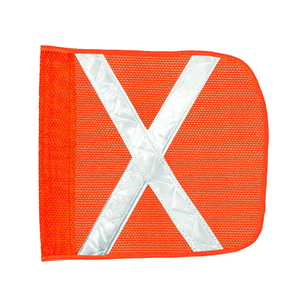 Flag11-O-XW – DRIVER IND. Warning Whip Flag, Fluorescent Orange Square 11-1/2 Inch x 11-1/2 Inch Mesh Material with 3...